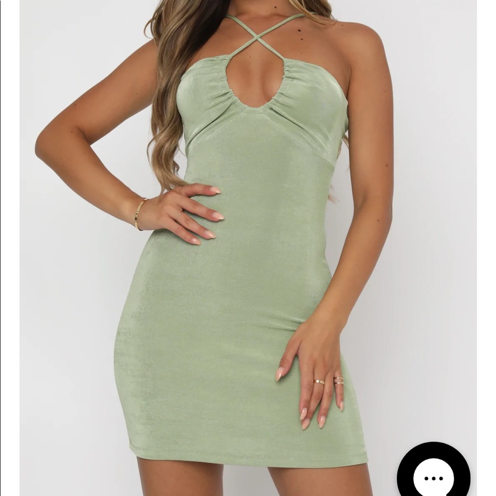 White fox sage green minidress. Size M!!